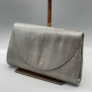 Formal Silver Sequin Clutch Bag